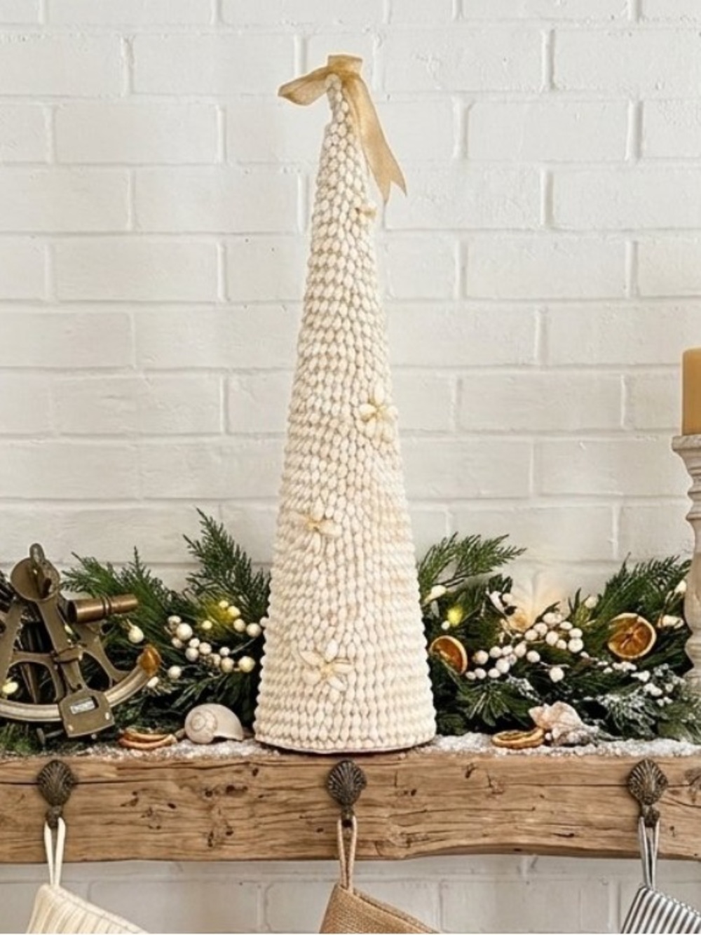 Coastal Seashell Christmas Tree Centerpiece